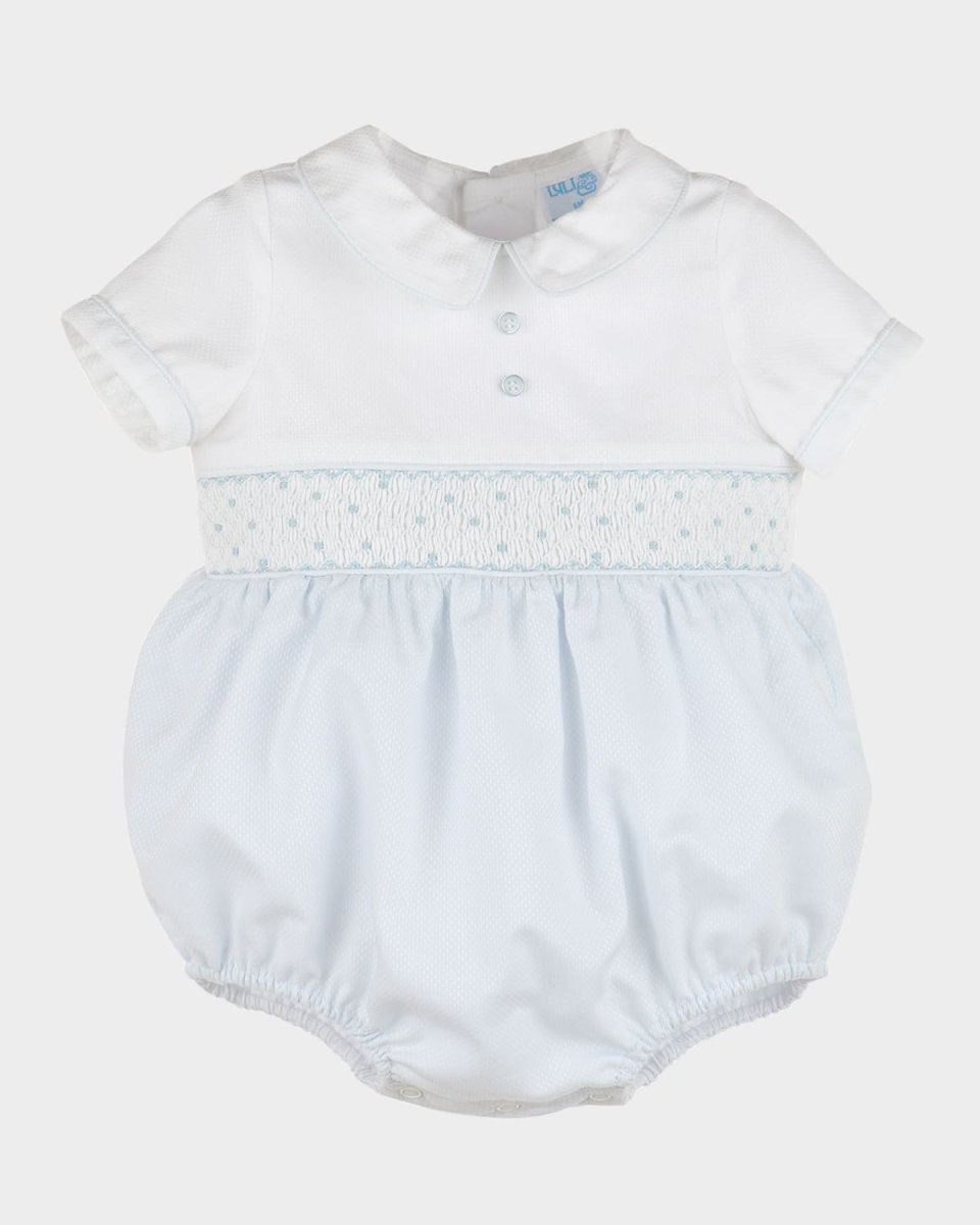 Boy's Smocked Bubble Romper, Size Newborn-9